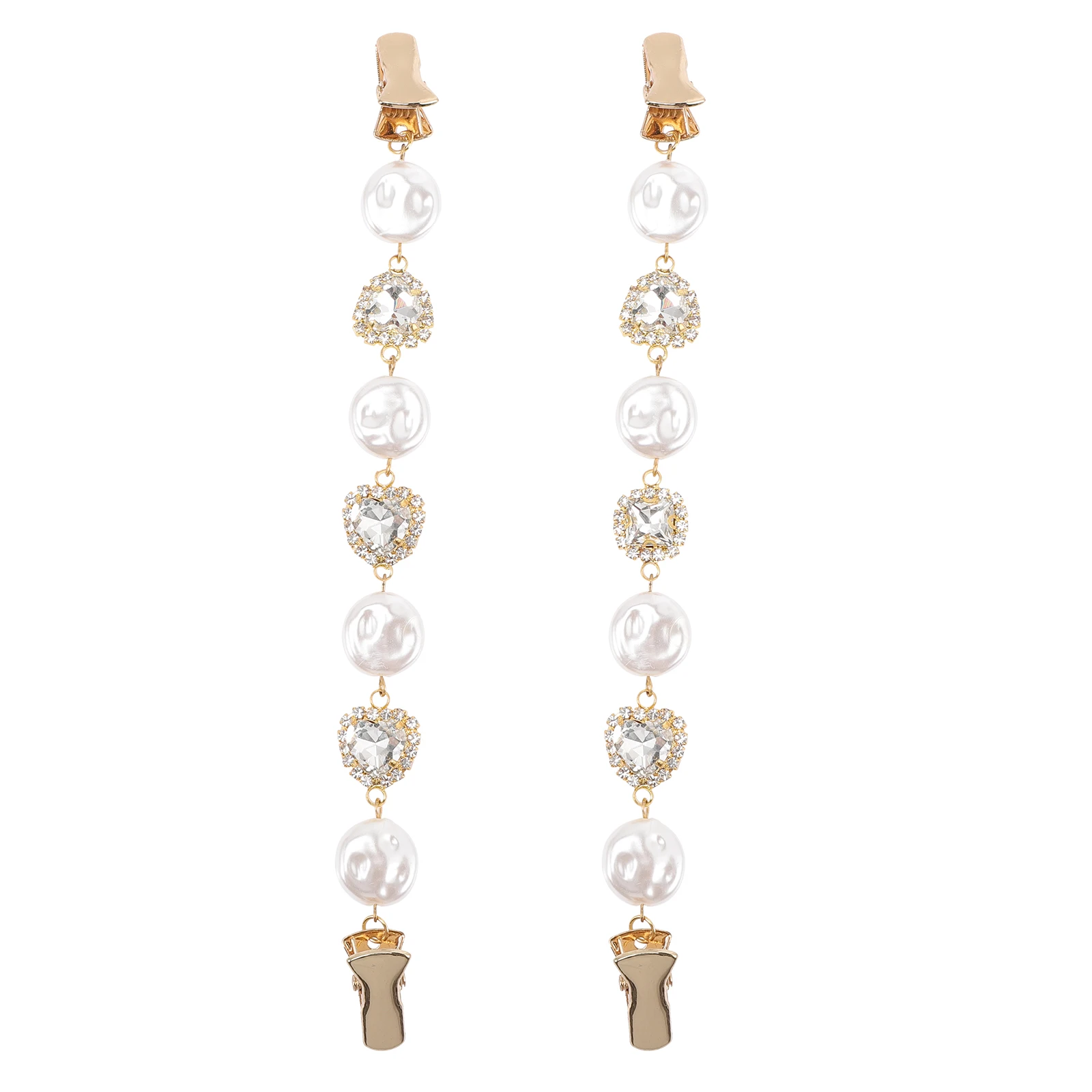 

2Pcs Baroque Pearl Sweater Shawl Clips Elegant Cardigan Brooch Pins Lightweight Decorative Clips for Women Prom Party Daily Use