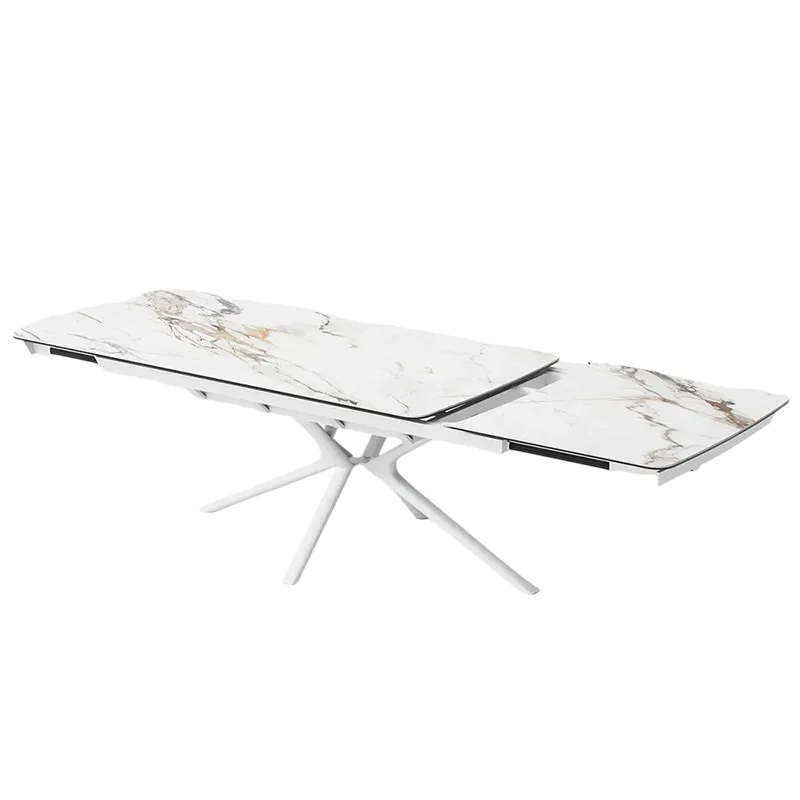 

Italian minimalist unilateral stretch dining table rectangular Internet celebrity home dining table large