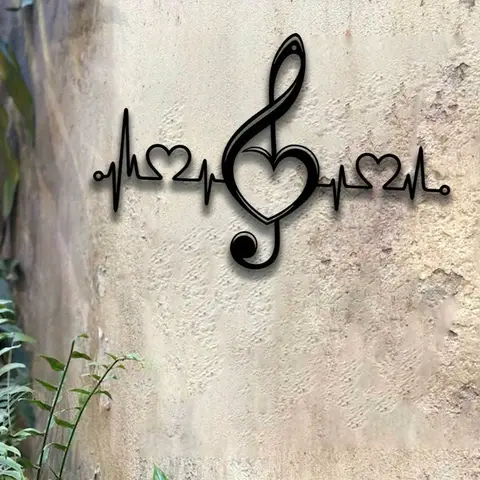 12 Inch Metal Music Note Wall Art Decor for Home, Perfect Gift for Music Lovers - Indoor & Outdoor Use