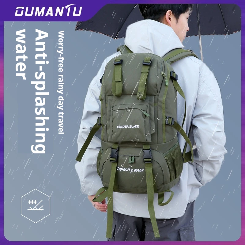 

55L Large Capacity Backpack Outdoor Mountaineering Bag Unisex Waterproof oxford Travel Bag Leisure Sports Tourism Luggage Bags