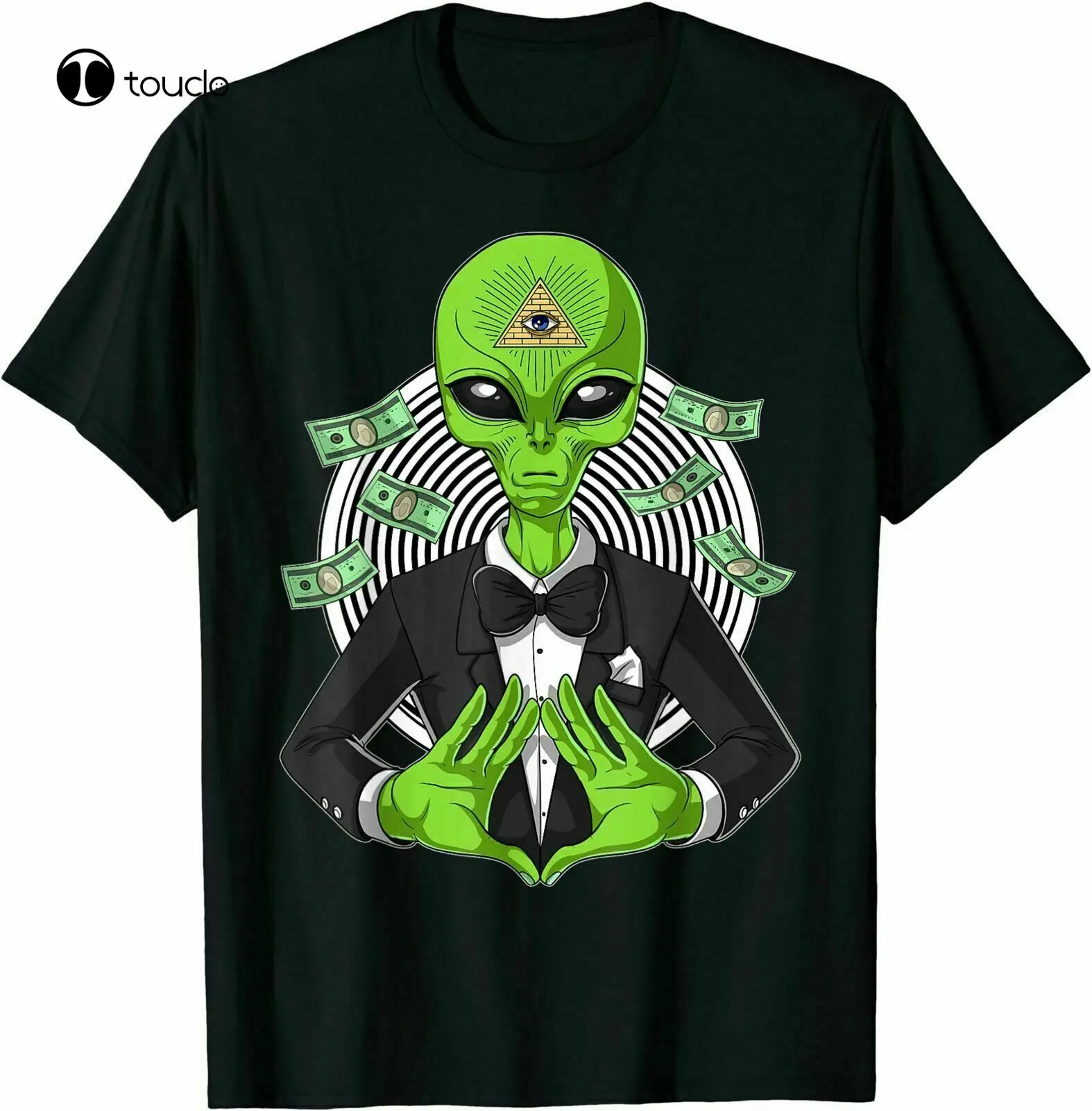 Space Alien Illuminati Occult Ufo Conspiracy All Seeing Eye T-Shirt Black S-5Xl Fashion Tshirt Summer Women Shirts Xs-5Xl