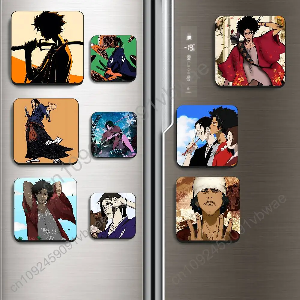 

22nd Samurai Champloo Mugen Black Square Plastic Fridge Magnet, for Magnetic, No Trace Left, Durable, Smooth and Textured