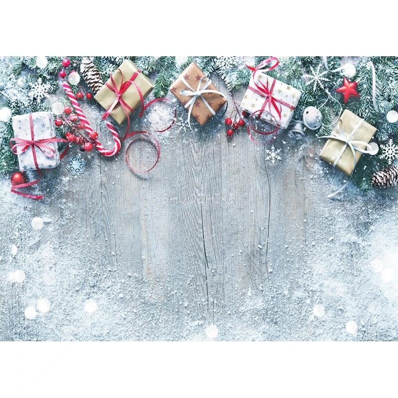 SHUOZHIKE Fondo de fotografía de Navidad muñeco de nieve árbol de Navidad retrato telones de fondo para accesorios de estudio fotográfico SDSD-05