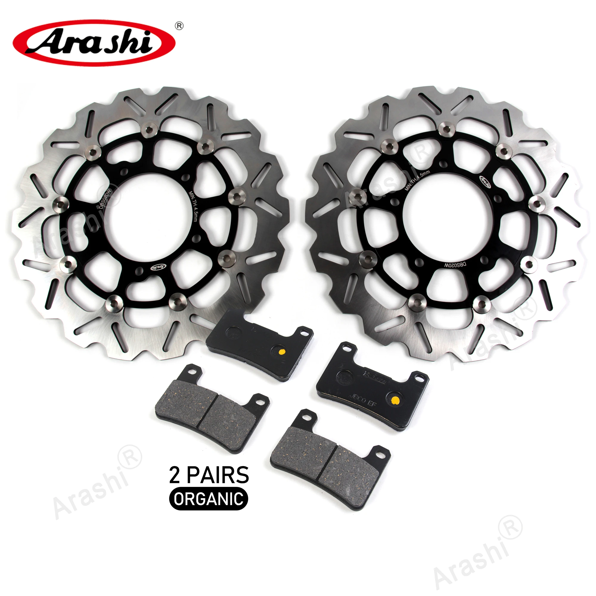 カラム Arashi Front Brake Rotors – 420 Stainless + Aluminum Hub For