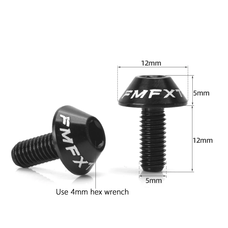 2PCS MTB kettle bracket screws Aluminum alloy screws M5*12mm Road bike screws are not rusty bike parts can be customized