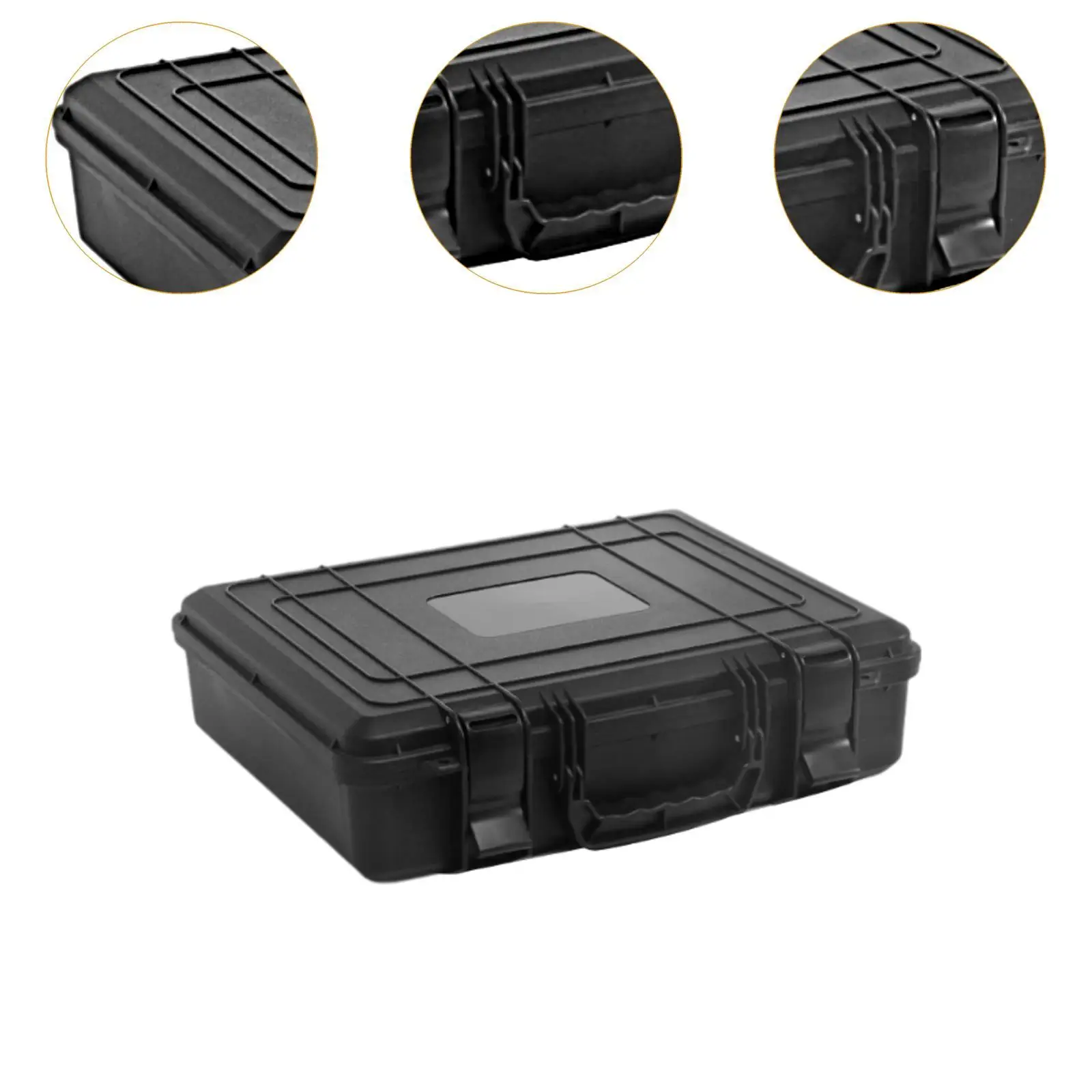 Caja de herramientas portátil para instrumentos, caja de almacenamiento de Hardware negra para herramientas eléctricas, dispositivo eléctrico, hebilla compuesta, lugar de trabajo al aire libre