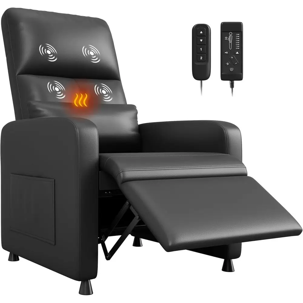 

Кресло с мощным креслом с массажем и подогревом, регулируемое электрическое кресло с эргономичной поверхностью из искусственной кожи, одноместное Soa, 2-сторонние кеты