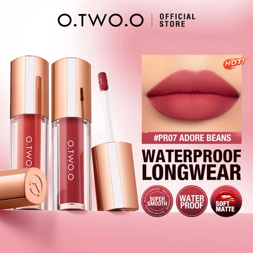 O.TWO.O-pintalabios mate, tinte de labios 24H, bloqueo de Color, Ultra duradero, resistente al agua, a prueba de transferencia, satinado brillante, maquillaje de esmalte de labios