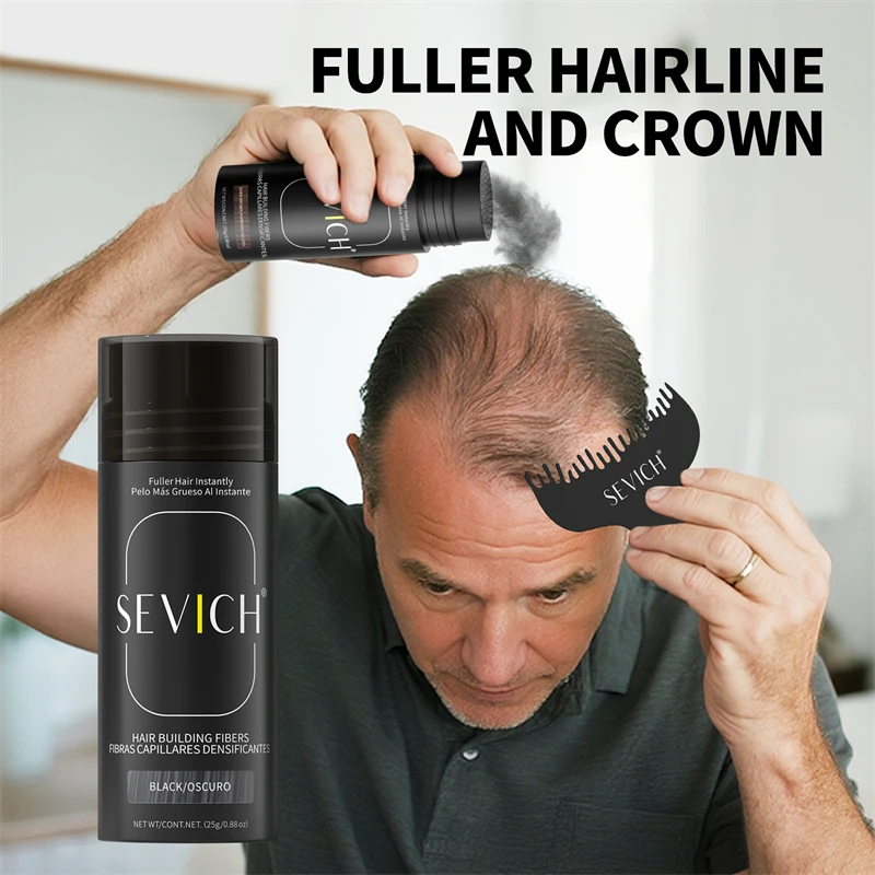 Sevich Hair Fibers Powder 25g Keratin Hair Building Fiber Thickening Powder – Instantly Thickens & Volumizes for All Hair Types
