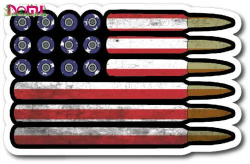 

DOMI American Flag Bullet Ammo Vinyl Decal Bumper Sticker Car Window US Truck 3M Bumper Motorcycle Helmet Decal