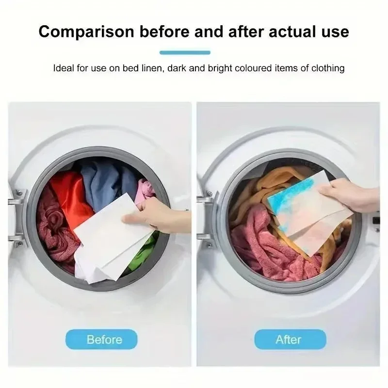 50pcs Household Anti Fouling Laundry Detergent, Colored Absorbent Paper, Laundry Anti Staining Paper, Color Absorbing Sheet