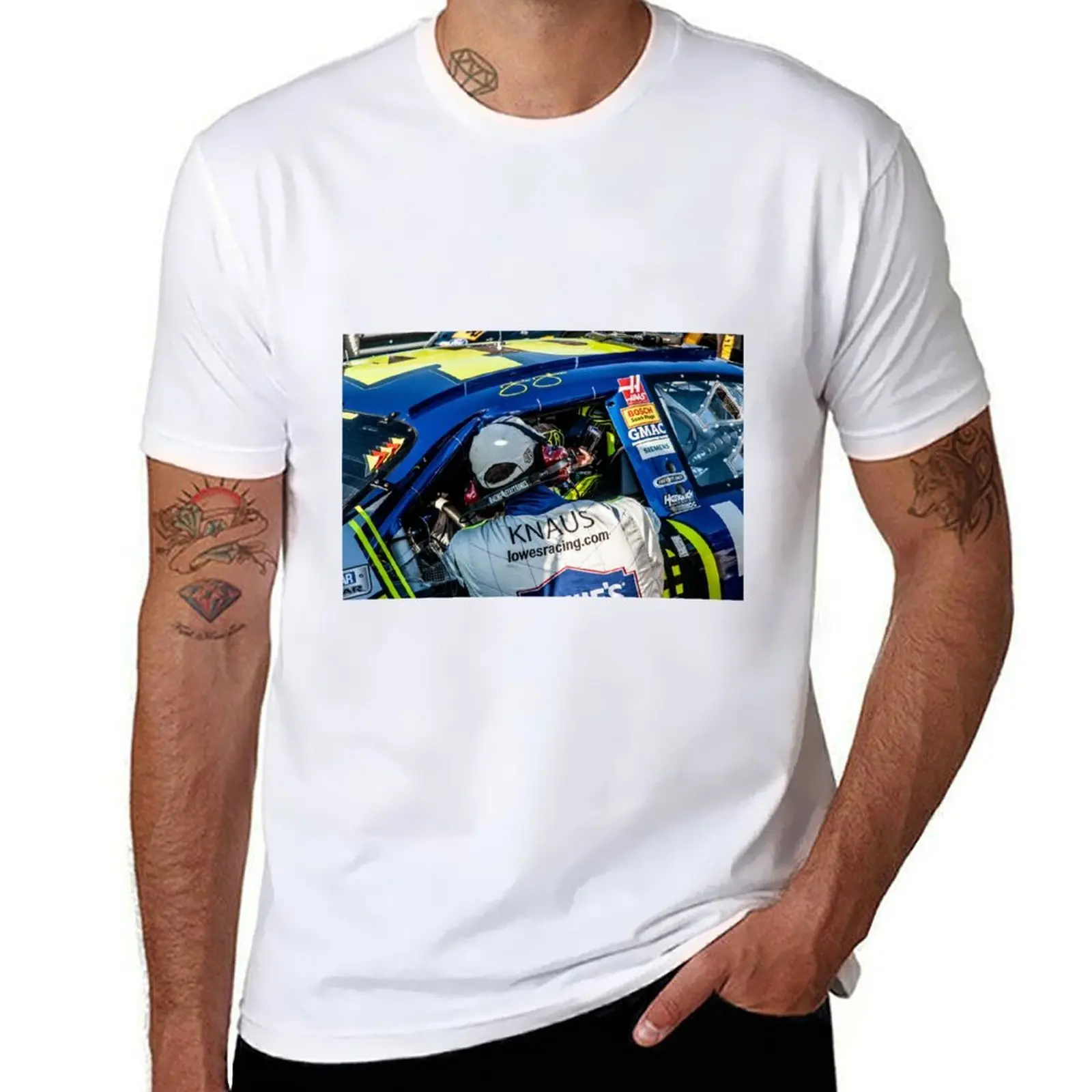 

chad talking to Jimmie Johnson T-Shirt t shirts for man cotton funny t shirt man casual T-Shirt