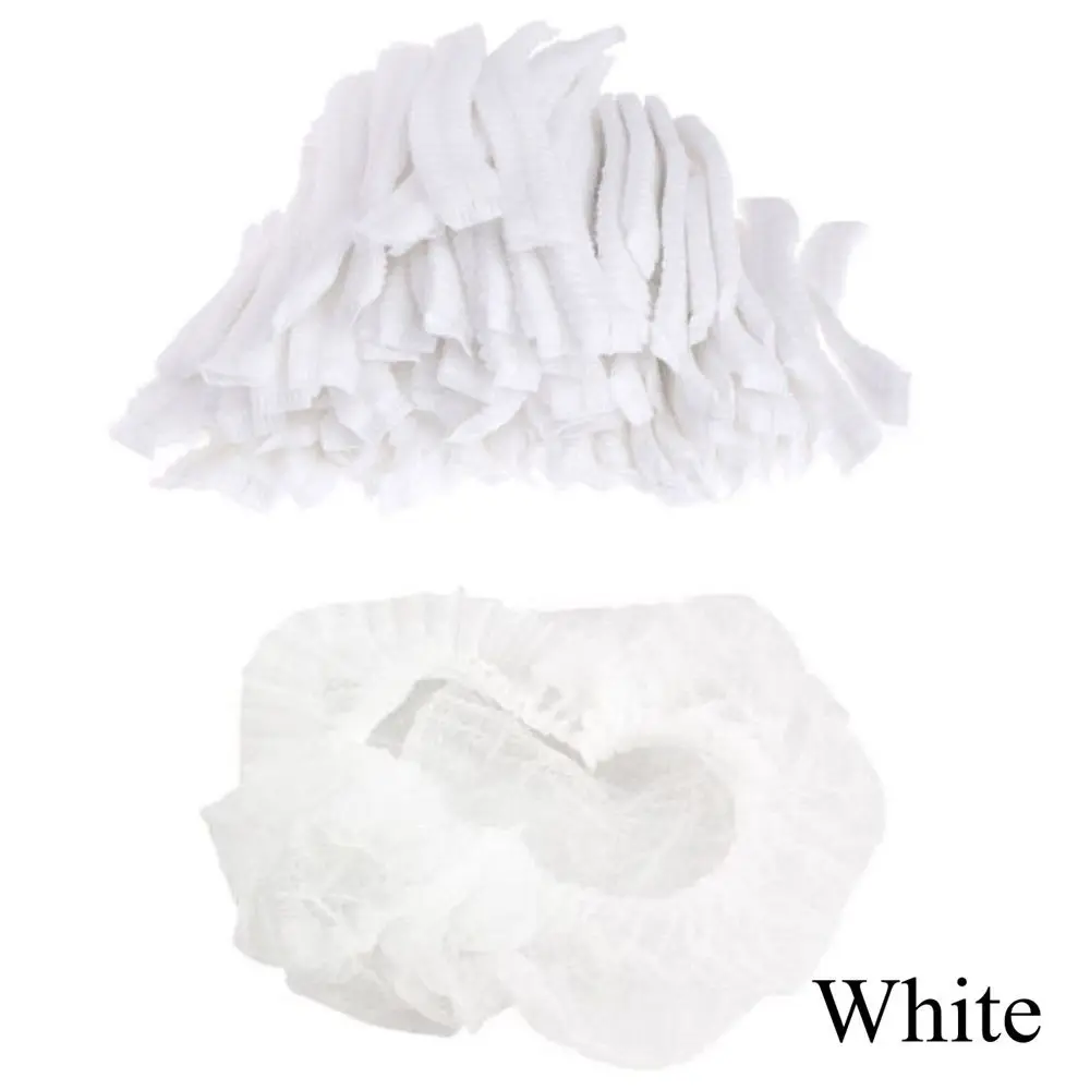

100 Pcs New Stretch Non Woven Fabric Eyebrows Microblading Catering Hat Hair Net Caps