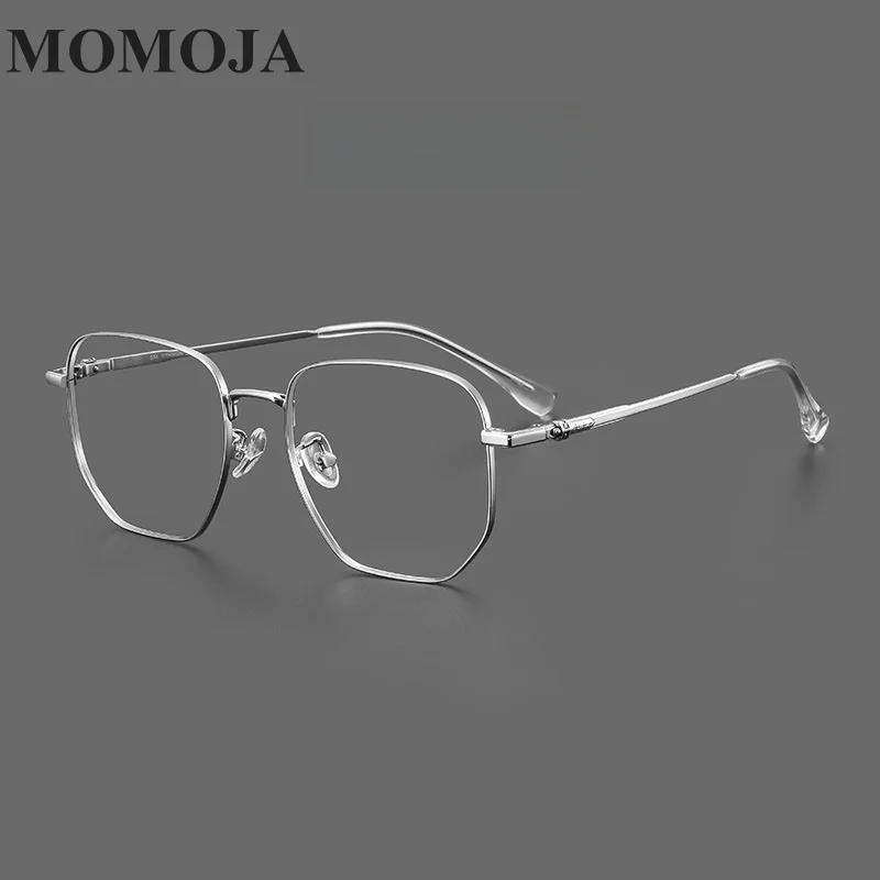 

MOMOJA New Retro Polygonal Pure Titanium Men's Eyeglass Frame Optical Prescription Glasses For Women 122217