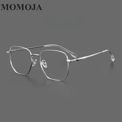 MOMOJA  New Retro Polygonal Pure Titanium Men's Eyeglass Frame Optical Prescription Glasses For Women 122217