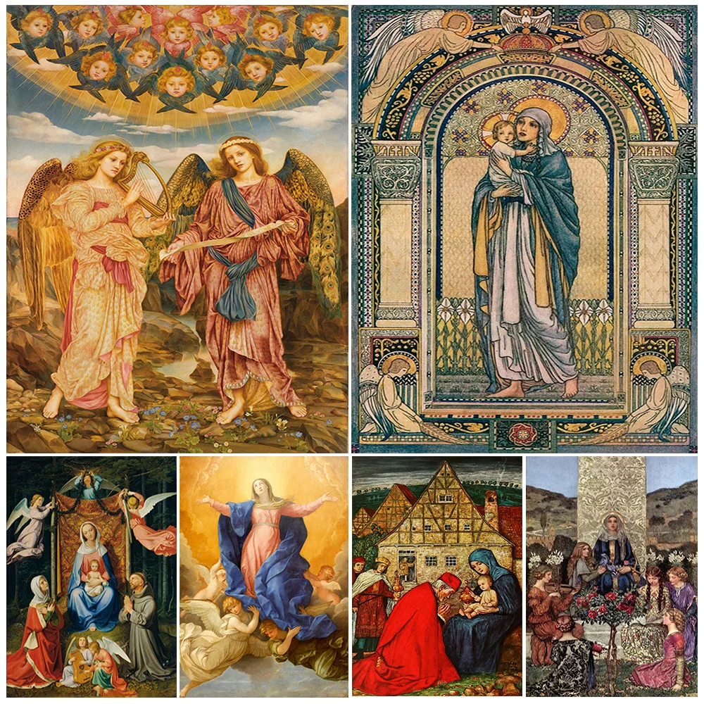 

Christianity The Virgin Mary Madonna and Child Religion Wall Pictures For Living Room Poster Wall Art Canvas Painting Unframed