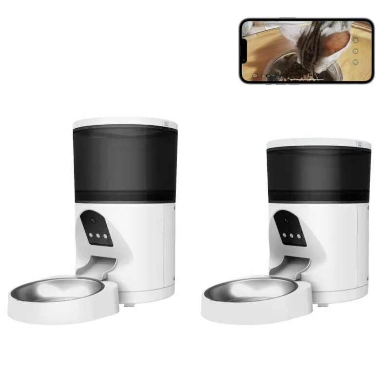 New design HD two voice interactive 4L 6L smart automatic pet feeder