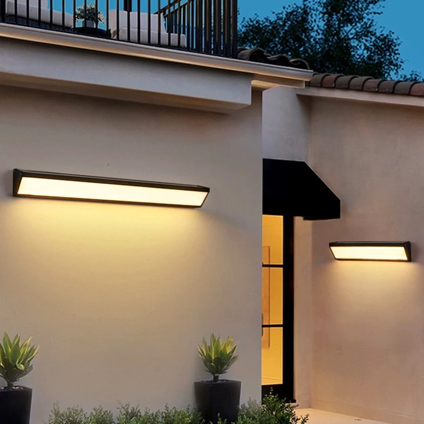 

Outdoor Long Wall Lamp Waterproof LED Courtyard Lamp Terrace Balcony Exterior Wall Villa Door Lamp Household Outdoor Wall Lights