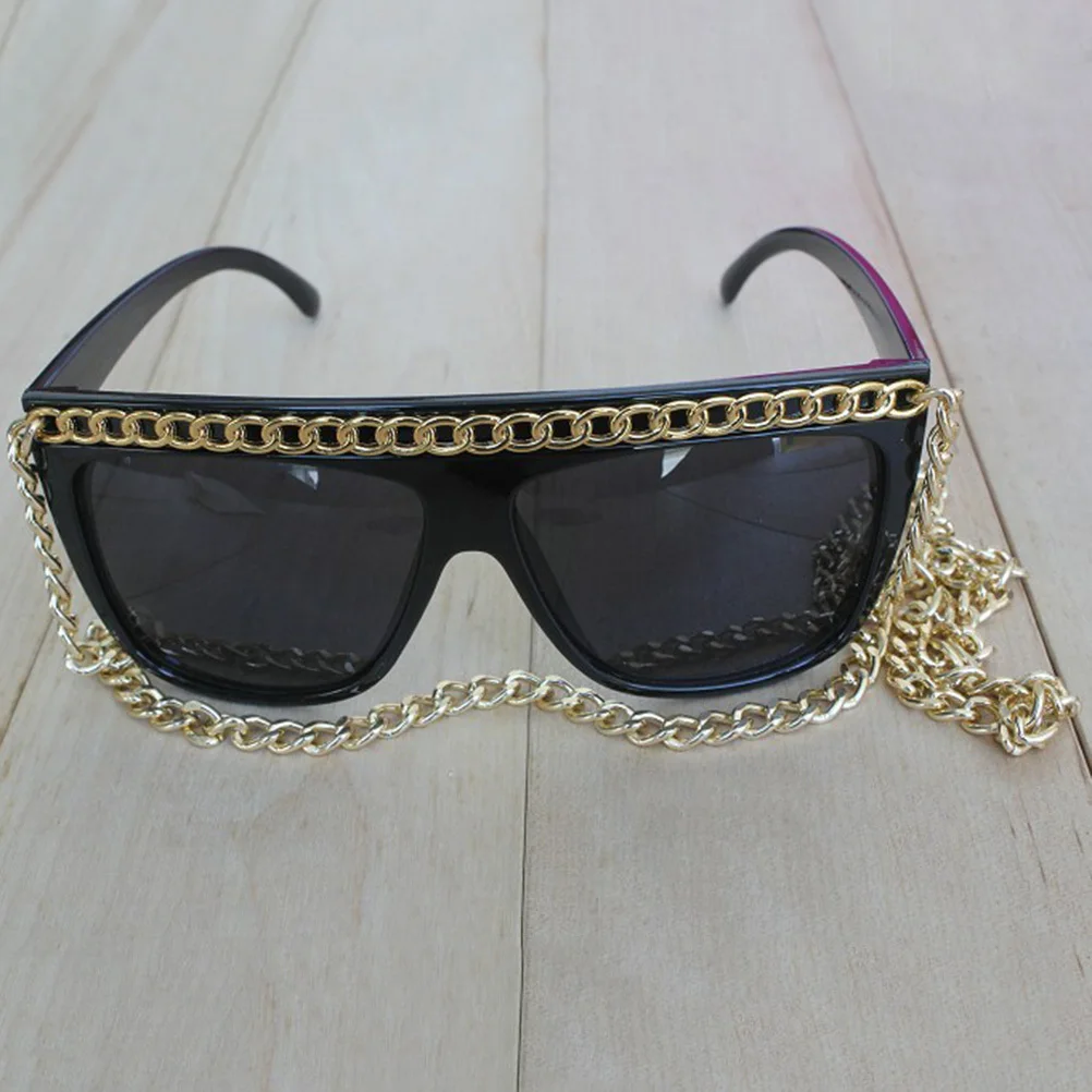 

Funny Gold Chain Eyeglasses Graduation Party Glasses Soft Texture Lightweight Costume Prop for Halloween Carnival New Year