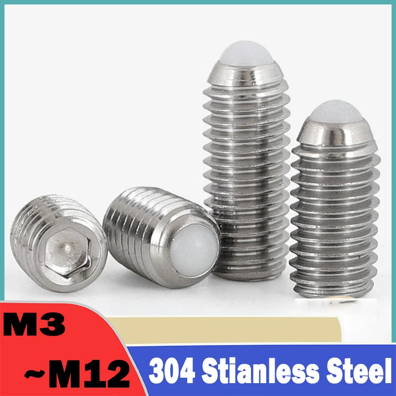 Weiyi 1~20pcs M3 M4 M5 M6 M8 M10 M12 304 Stianless Steel Pom Ball Hex Socket Allen Spring Ball Plunger Grub Set Screw