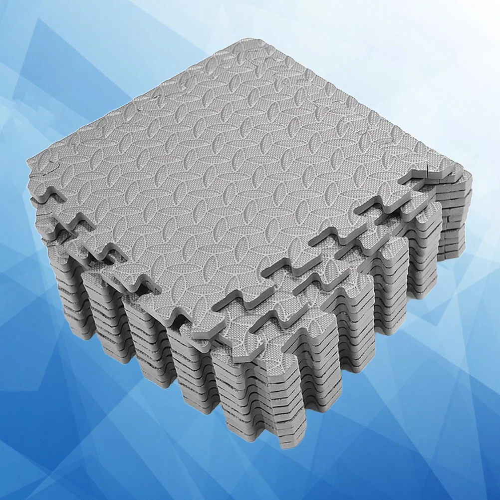 12Pcs Floor Mat Premium Eva Leaf Grain Splicing Mat Non-Slip Waterproof for Indoor Outdoor Use Gym Dance Room Kitchen