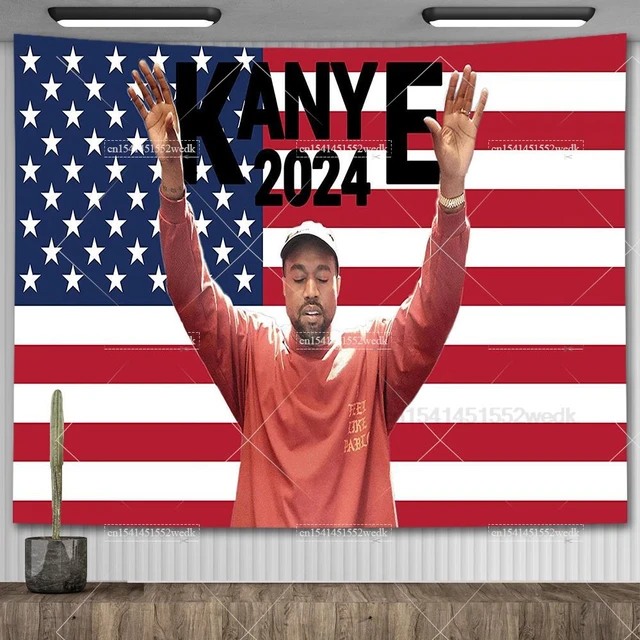 Kanye 2024 Flags Room Decorations Support for Kanye West US President Tapestry Funny Meme Wall Tapestry Aesthetic Room Decor AliExpress