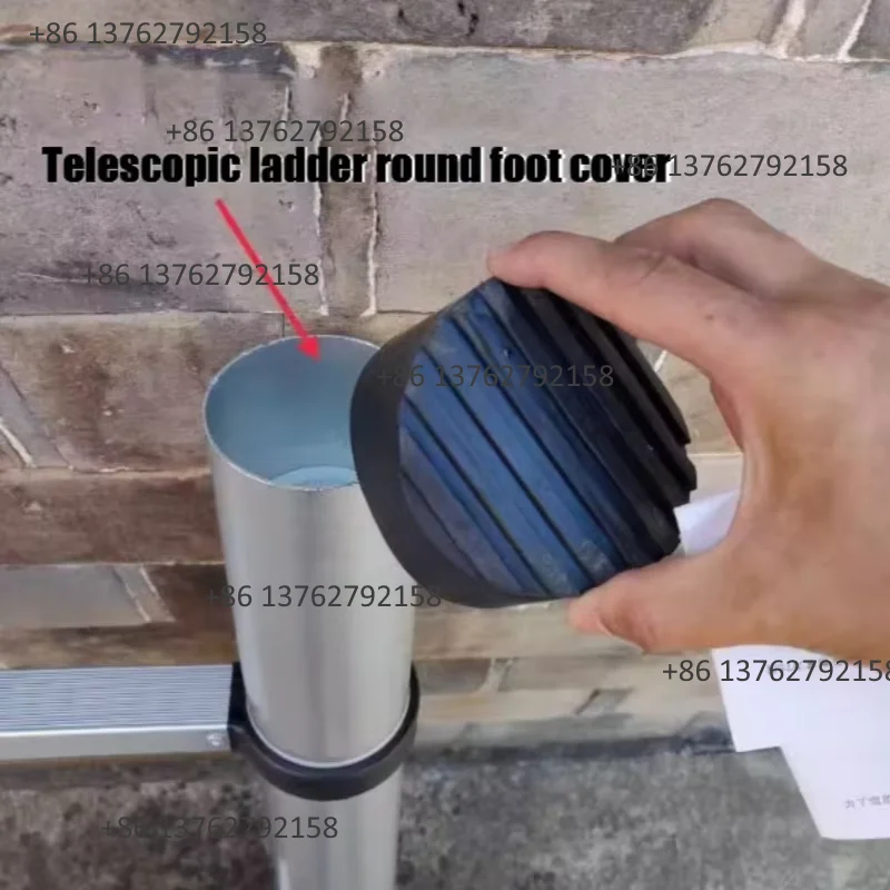 2Pcs Rubber Non-slip Round Feet Boots Telescopic Ladder Foot Cover Extend Ladder Replacement Protective Spare Parts