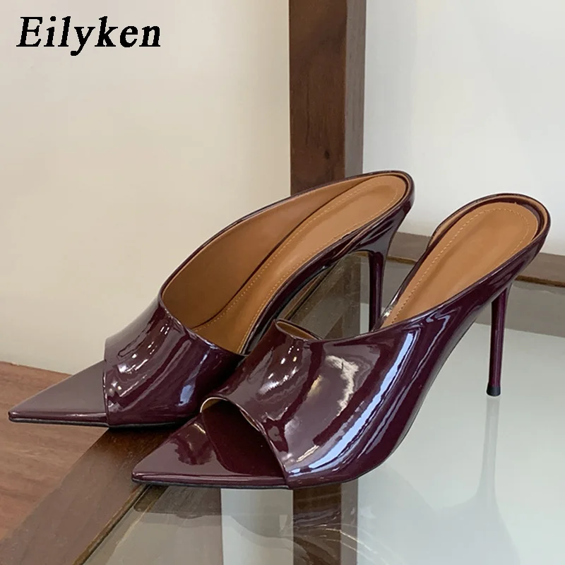 Сексуальные тонкие туфли на высоком каблуке Eilyken с острым носком, женские туфли-мюли в уличном стиле, для свадьбы, банкета, стриптиза, летние туфли-лодочки