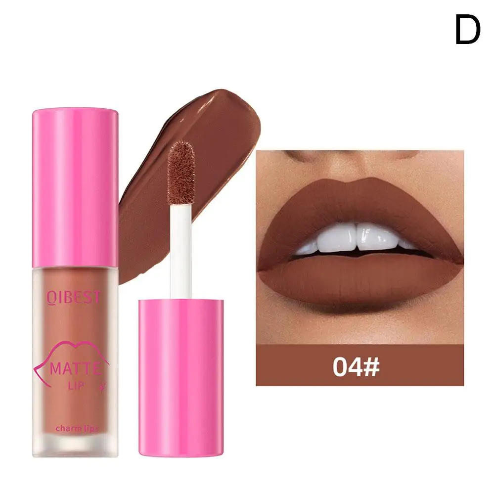 Dark Brown Lip Glaze Matte Liquid ลิปสติก Waterproof Lip เครื่องสําอาง Red Lip Pigment Tint เซ็กซี่ Velvet Lasting Gloss O7R0