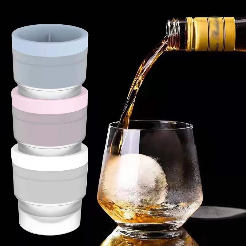 Silicone Ice Cube Maker Food Grade Sphere Ice Cube Mold Stackable Slow Melting DIY Ice Ball For Cocktail Whiskey Drink Home Bar