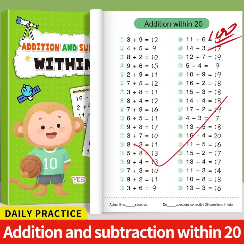 Math Workbook, Addition & Subtraction Within 100, Homeschool Math Practice Exercise Book