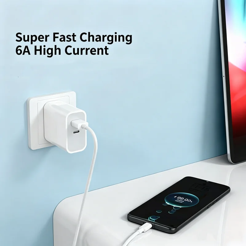 6A USB A to Type C Extension Charging Cable Long Distance Data Sync Cord 1M 2M 5M 6M 8M Flexible White Wire，Micro USB 0.3m Cable