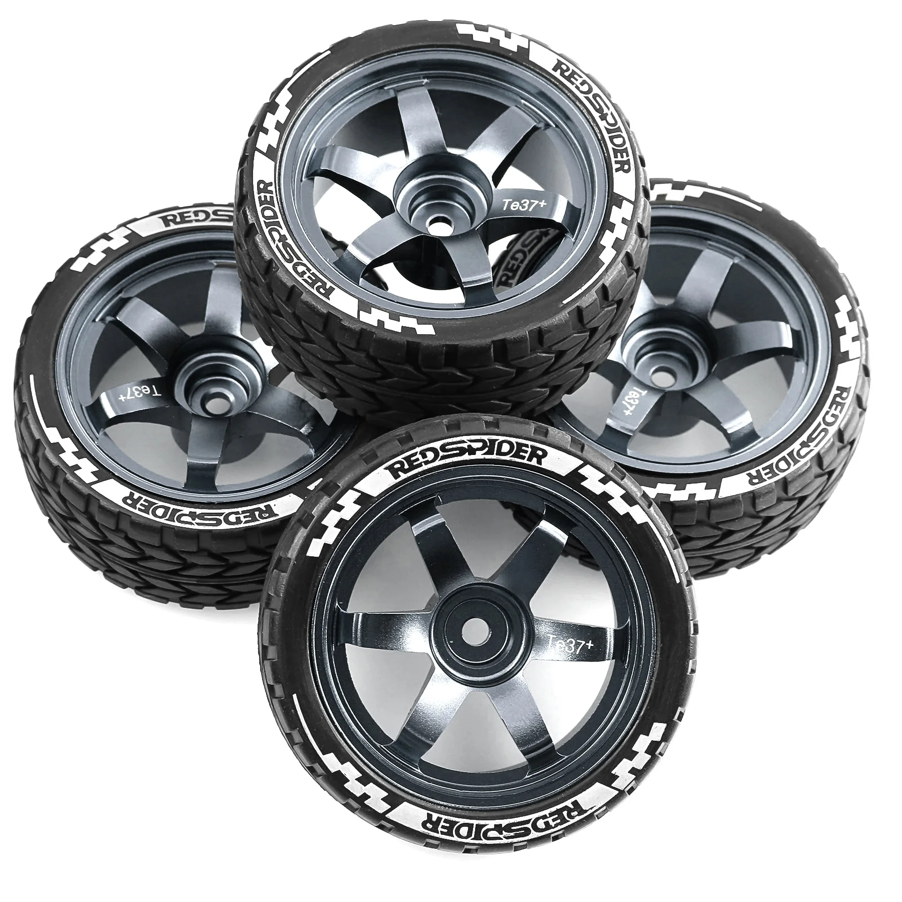 【セール中】1/10 RCオンロードドリフトカー用ラバータイヤ、合金ホイール、ハブセット(HSP 94122 94123、タミヤTT02、HPI、京商サクラCS D4対応)