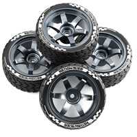 1/10 RC On-road Drift Car Rubber Tires Alloy Wheels Hubs Set for HSP 94122 94123 Tamiya TT02 HPI Kyosho Sakura CS D4