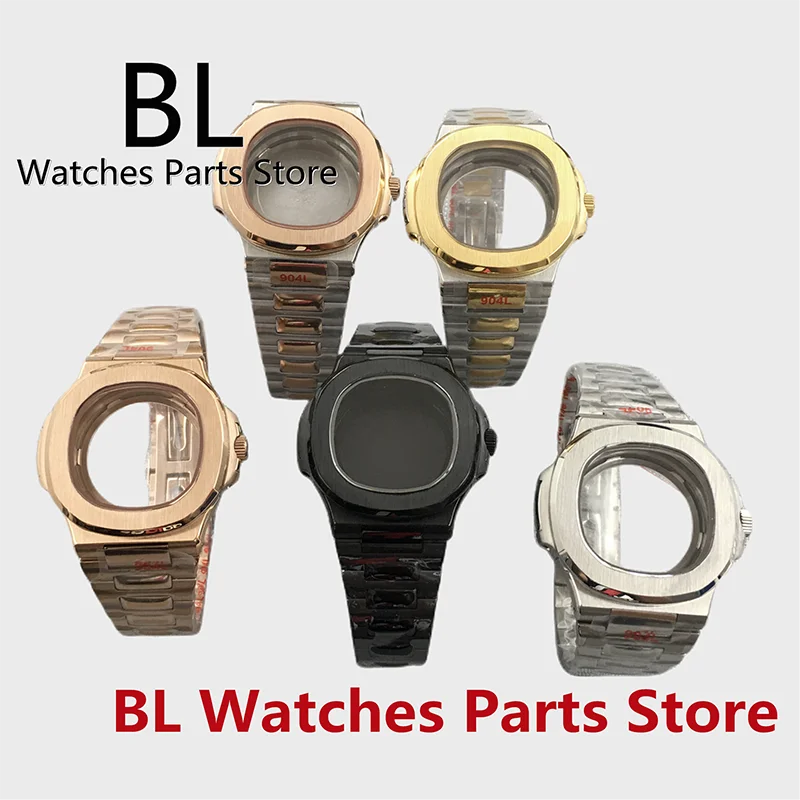 BL 40mm Square Watch Case Sapphire Glass Black Silver Rose Gold Fit NH35 NH36 MIYOTA ETA 2824 DG PT5000 9015 Automatic Movement