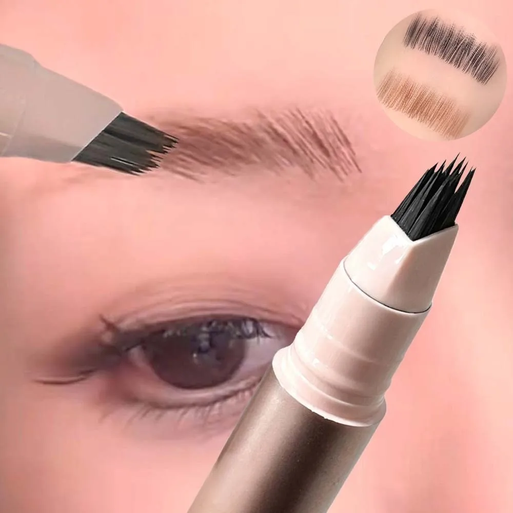 New Multi Fork Tip Liquid Eyebrow Pen Long Lasting 4D Texture Eyebrow Mascara Waterproof Precise Tip Eyebrow Pen Women