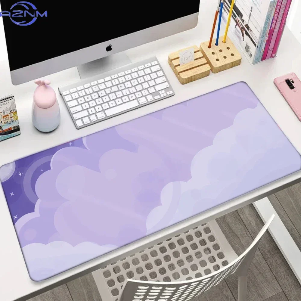 Large Size 400x900 Pink MousePads Cute Pastel Clouds Deskmats Xs Kawaii Purple Rugs Mice Table Pad Extended Gaming Keyboard Mats