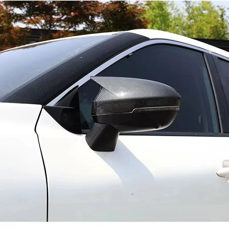 For Mitsubishi Outlander 2022 Car Rearview Side Mirror Cover Wing Cap Door Housing Shell Trim ABS Carbon Fiber / Black