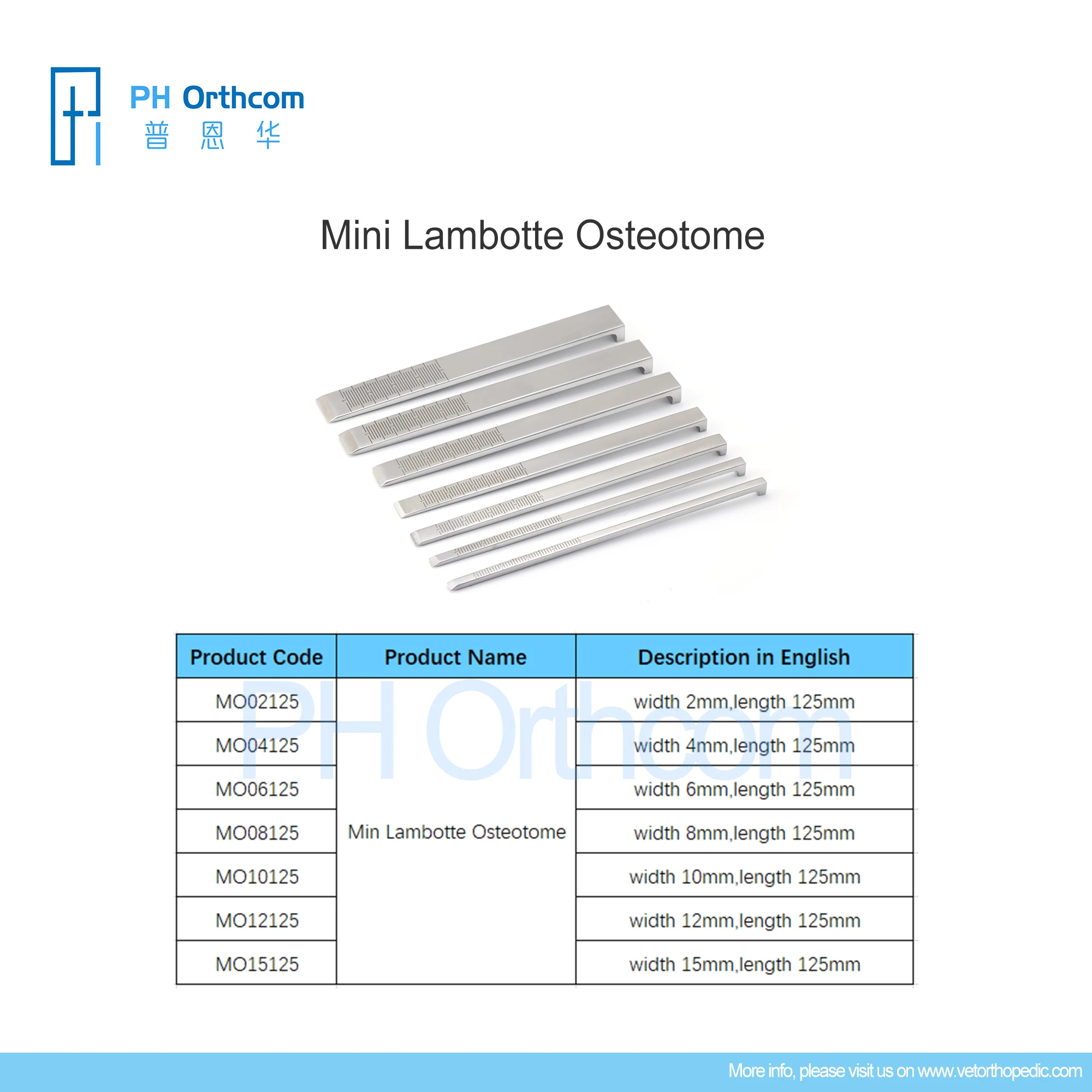 Orthopedic Mini Lambotte Osteotome Veterinaria Pets Mascotas Surgical Instruments Accessories Medical Supplies and Equipment