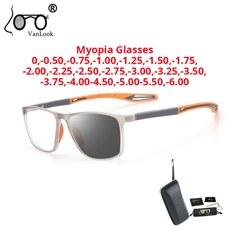 

Men's Myopia Photochromic Glasses Women Prescription Spectacle With Chameleon Lens TR90 Anti Slip Sport Eyewear Frame Shortsigh