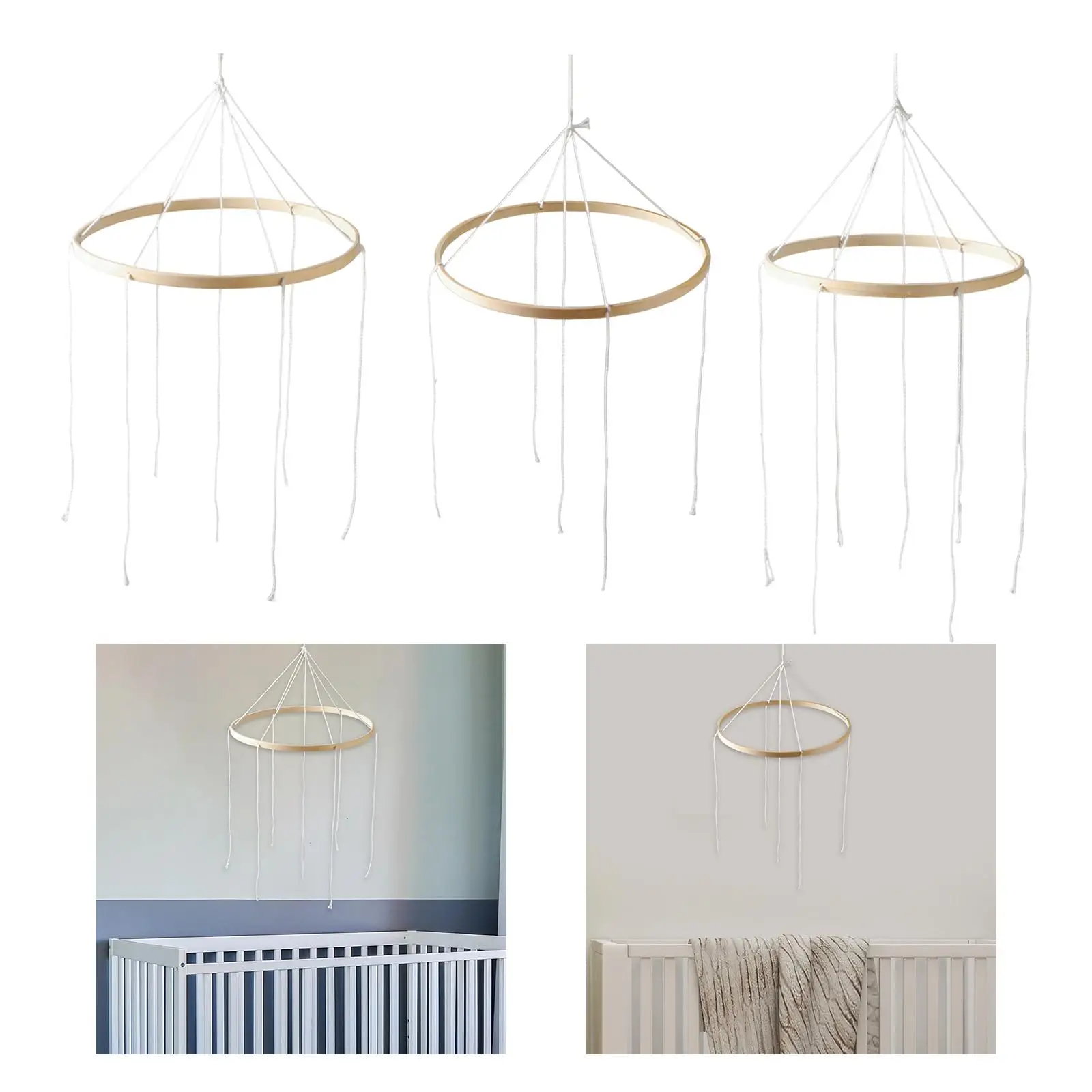 Babybedje Mobiel Frame Decoratief voor Slaapkamer Balkon Plafond Windgong Hangend DIY