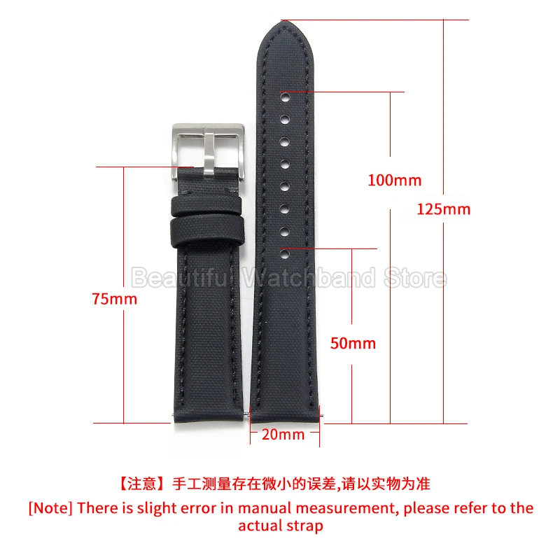 Breathable Wrist-Conforming Long-Lasting Nylon Watch Strap for Seiko Citizen Rolex Casio Tudor Black Blue Army Green 18 20 22mm