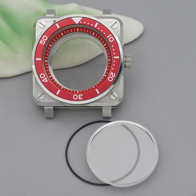 

Silver SKX007 Square Pilot's Cockpit Case with Sapphire Crystal, Compatible with NH35, NH36, 7S26, and 4R Movements, 28.5mm Dial