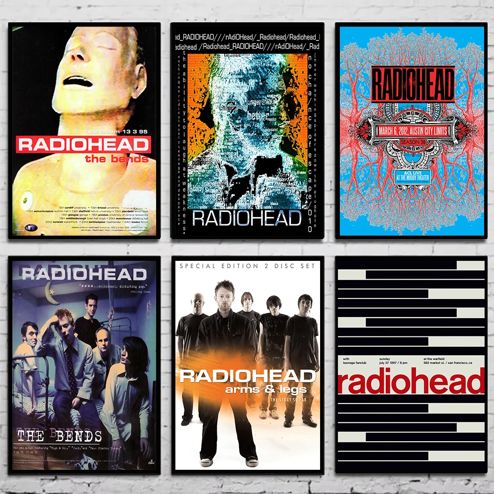 Vintage Rock Band Radiohead Music Canvas Painting Poster and Picture for Living Room Art Home Decoration Wall Decor Prints Gift