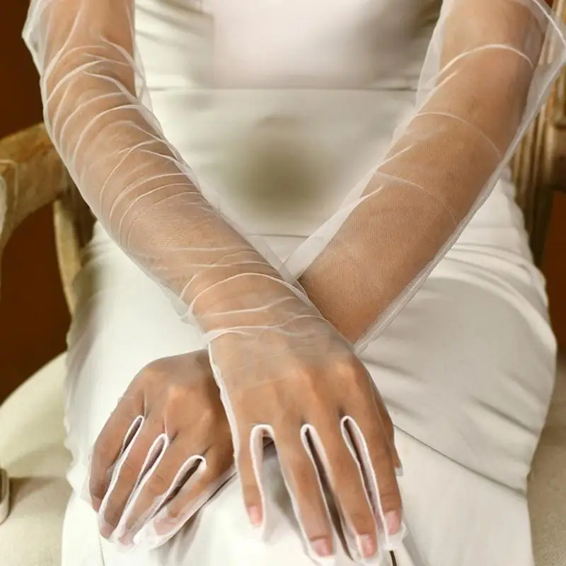 E15e Белые перчатки для свадебных перчаток