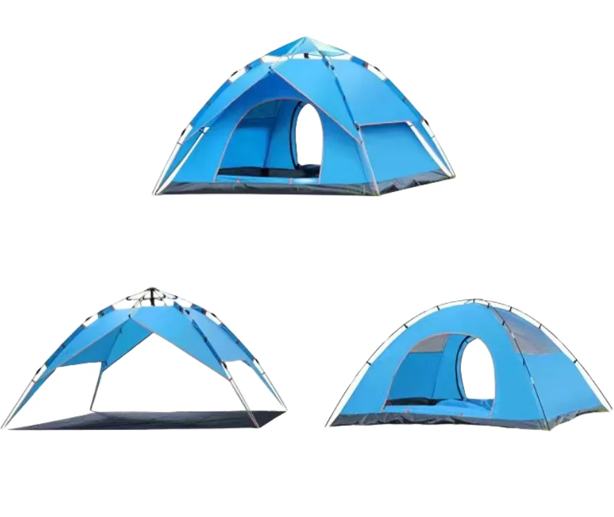 

Instant Pop up Ultralight Tent Automatic Hydraulic 3-4 Person 2 in 1 Double Layer Tents Camping Waterproof Outer Detachable Tent