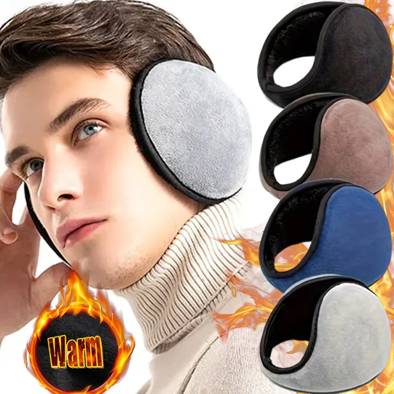 Macio de pelúcia espessamento orelha mais quente feminino masculino à prova de frio na moda inverno earmuffs cor sólida earflap proteção ao ar livre orelha-muffs