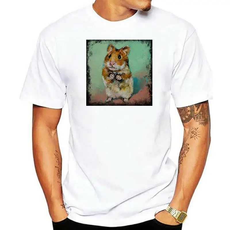 HAMSTER T Shirt Männer Top T-shirts Kawaii Tees Kurzarm T-shirt Arbeit Tag Baumwolle Camisa Kleidung Großhandel Retro Malerei