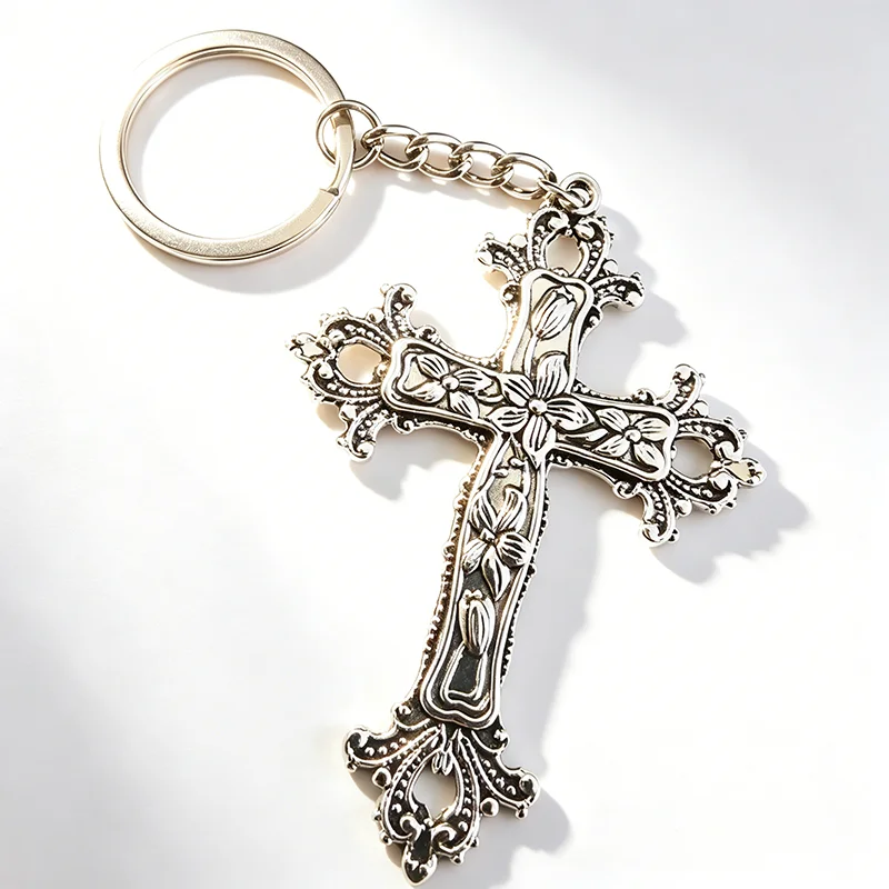 1 stücke Vintage Goth Kreuz Schlüsselbund Auto Frauen Männer Tasche Zubehör Schmuck Geschenke Schlüsselanhänger Großhandel Halter – Detail 3