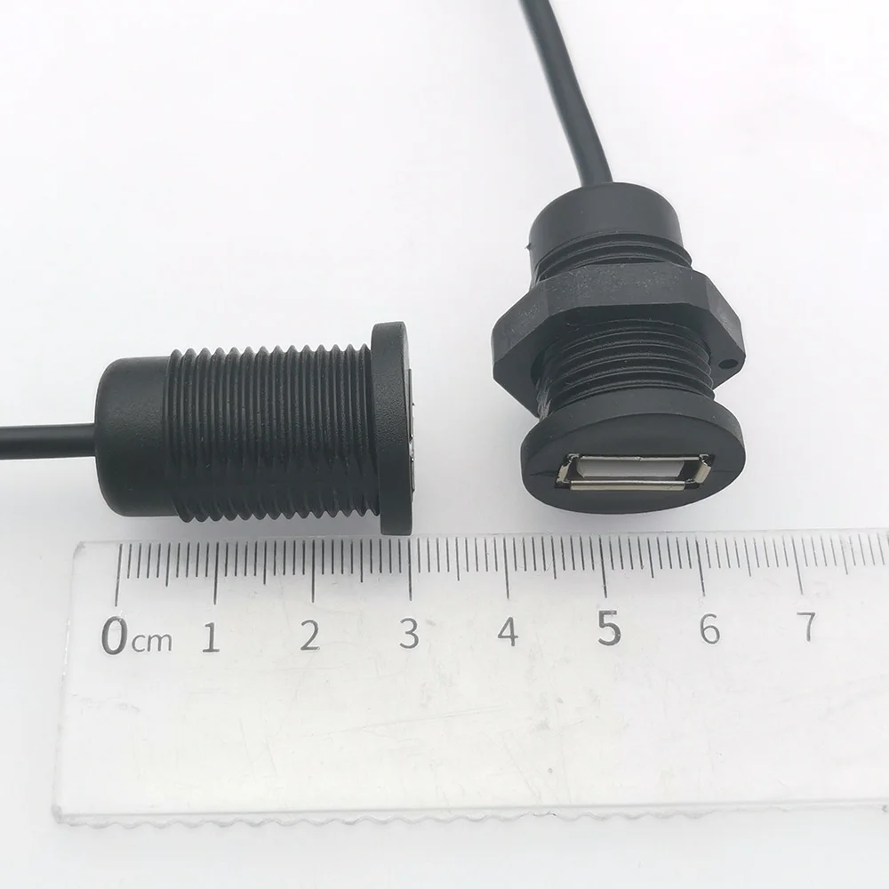 Imagem -06 - Conveniente Montagem Rosca Usb Carregador Soquete Conector de Alimentação Fêmea Jack Porta de Carregamento 2pin com Cabo 100 Pcs